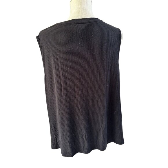 Simply Vera Vera Wang Womens Black Ribbed Sleeveless Twist Front Tank Top XXL - Picture 3 of 7